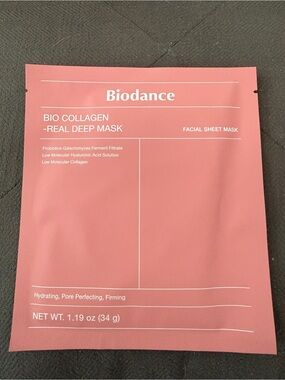 Biossance Pink Facial Sheet Mask – Hydrating Collagen Treatment